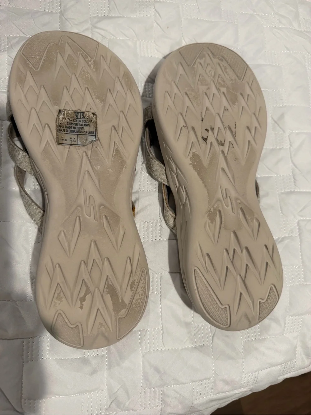 Skechers Women's Light Taupe Cross-Strap Comfort Sandals